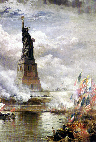 Unveiling The Statue of Liberty, 1886 by Edward Moran (1829-1901), painted in 1886, Museum of the City of New York.